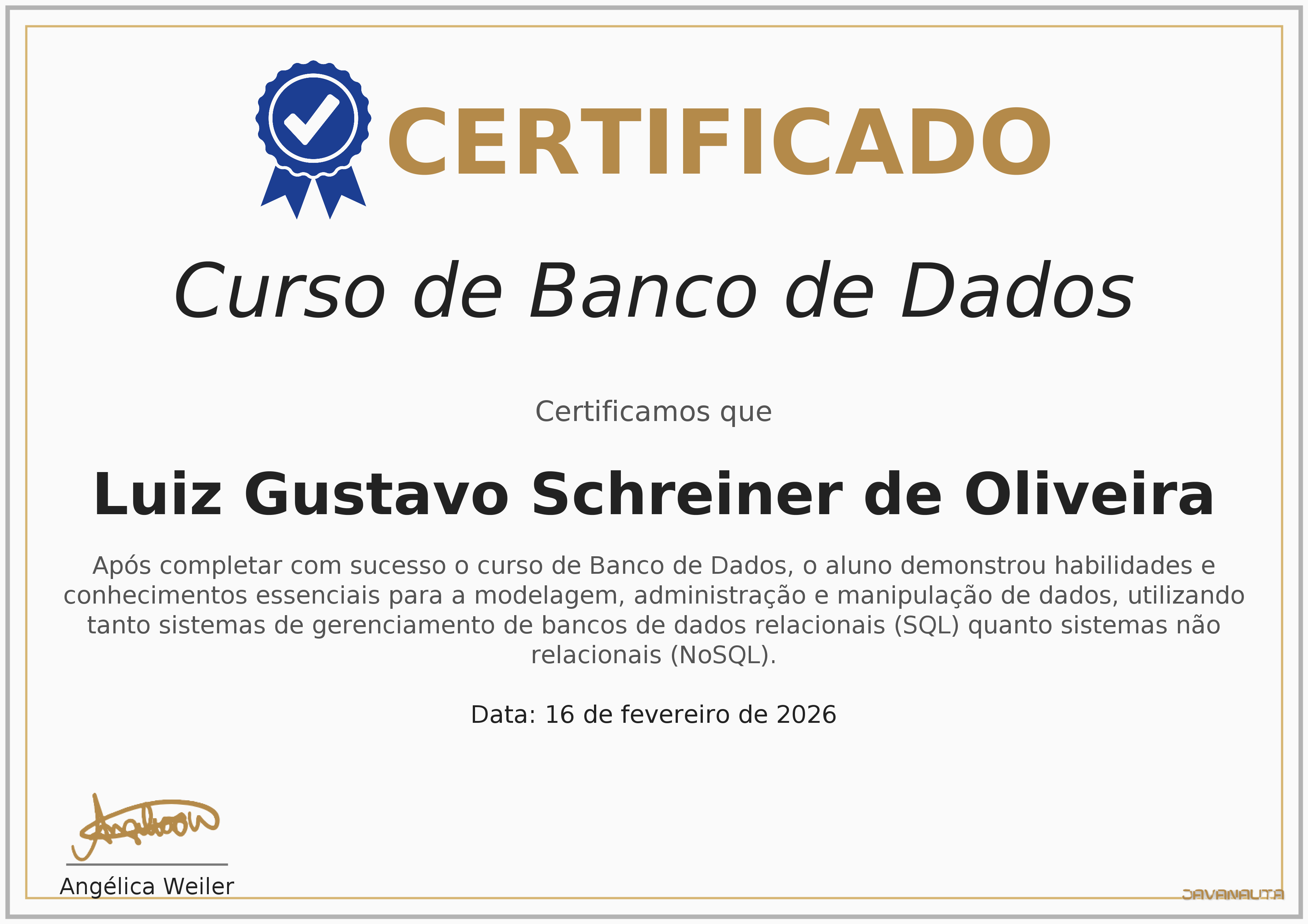 Luiz Gustavo Schreiner de Oliveira - Desenvolvedor FullStack | Java ...