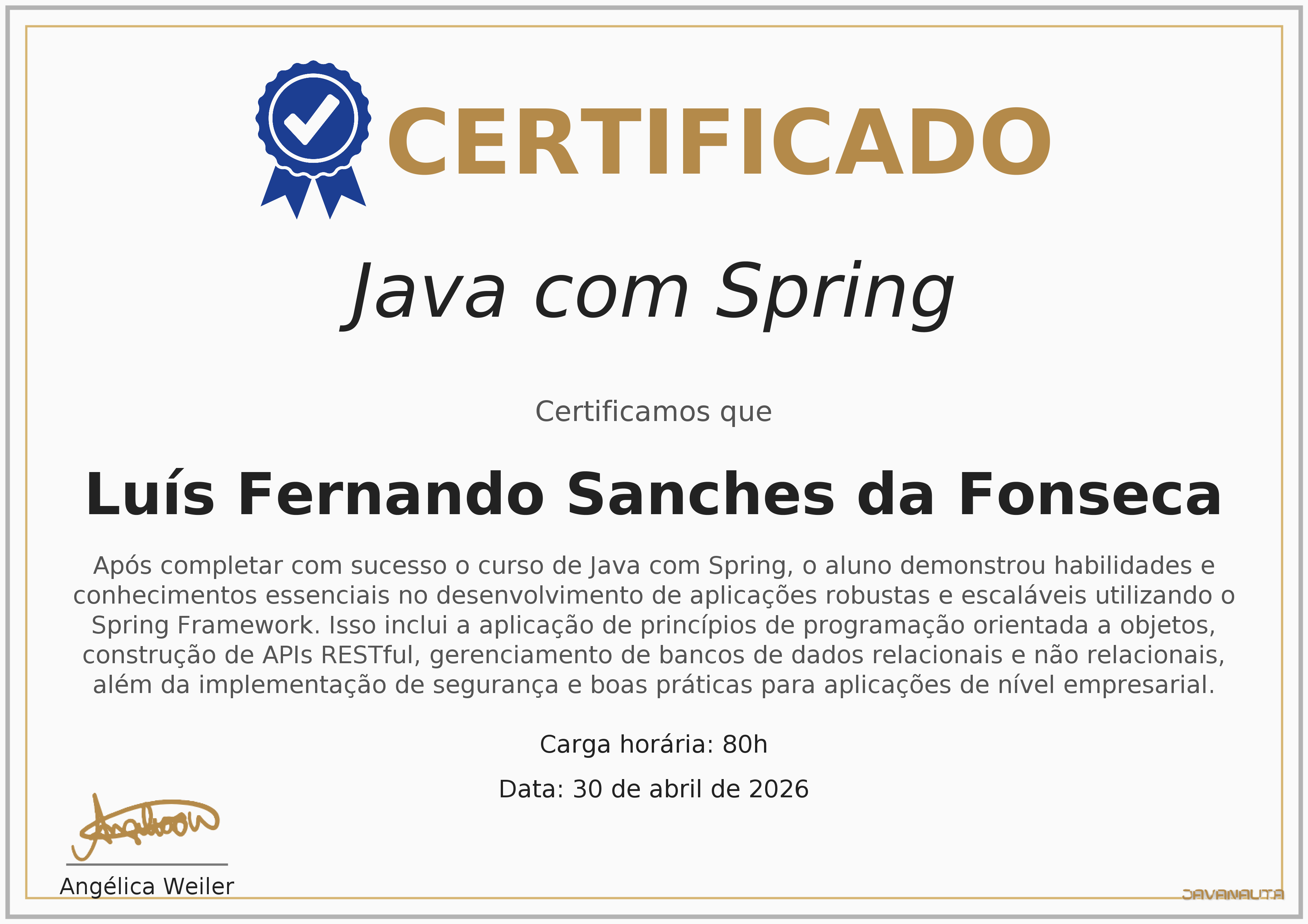 Luís Fernando Sanches da Fonseca - Backend Developer | Java | Spring ...