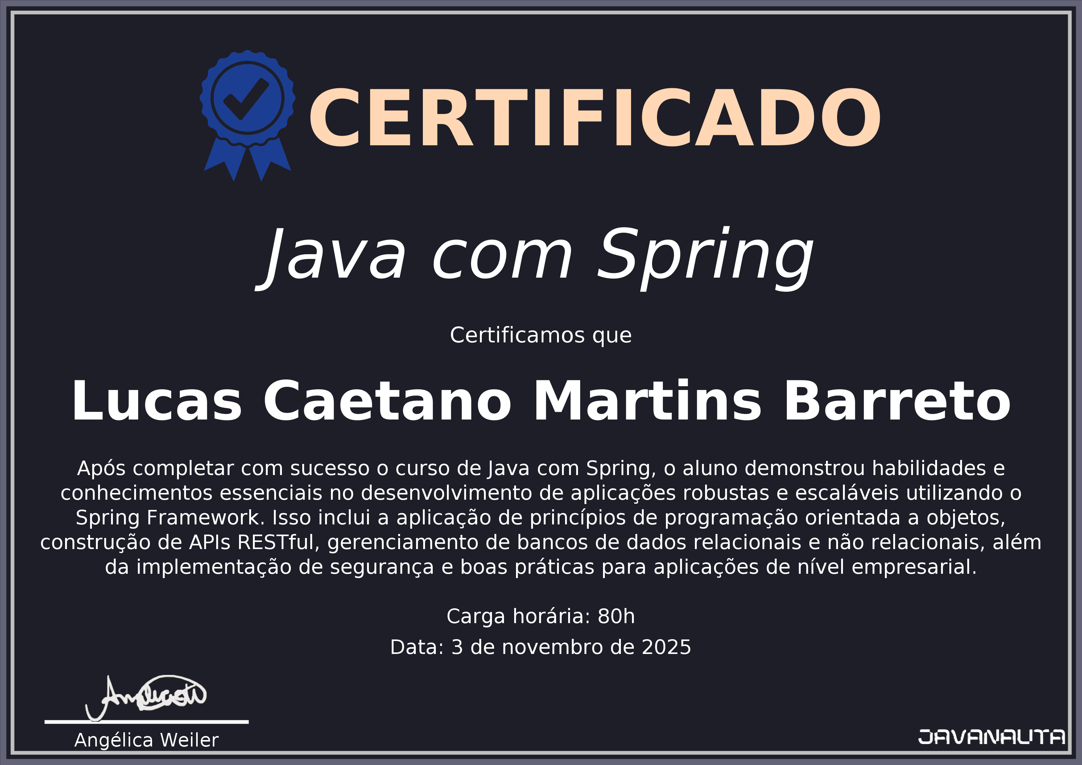 Lucas Caetano Martins Barreto - Desenvolvedor Java | PostgreSQL e ...
