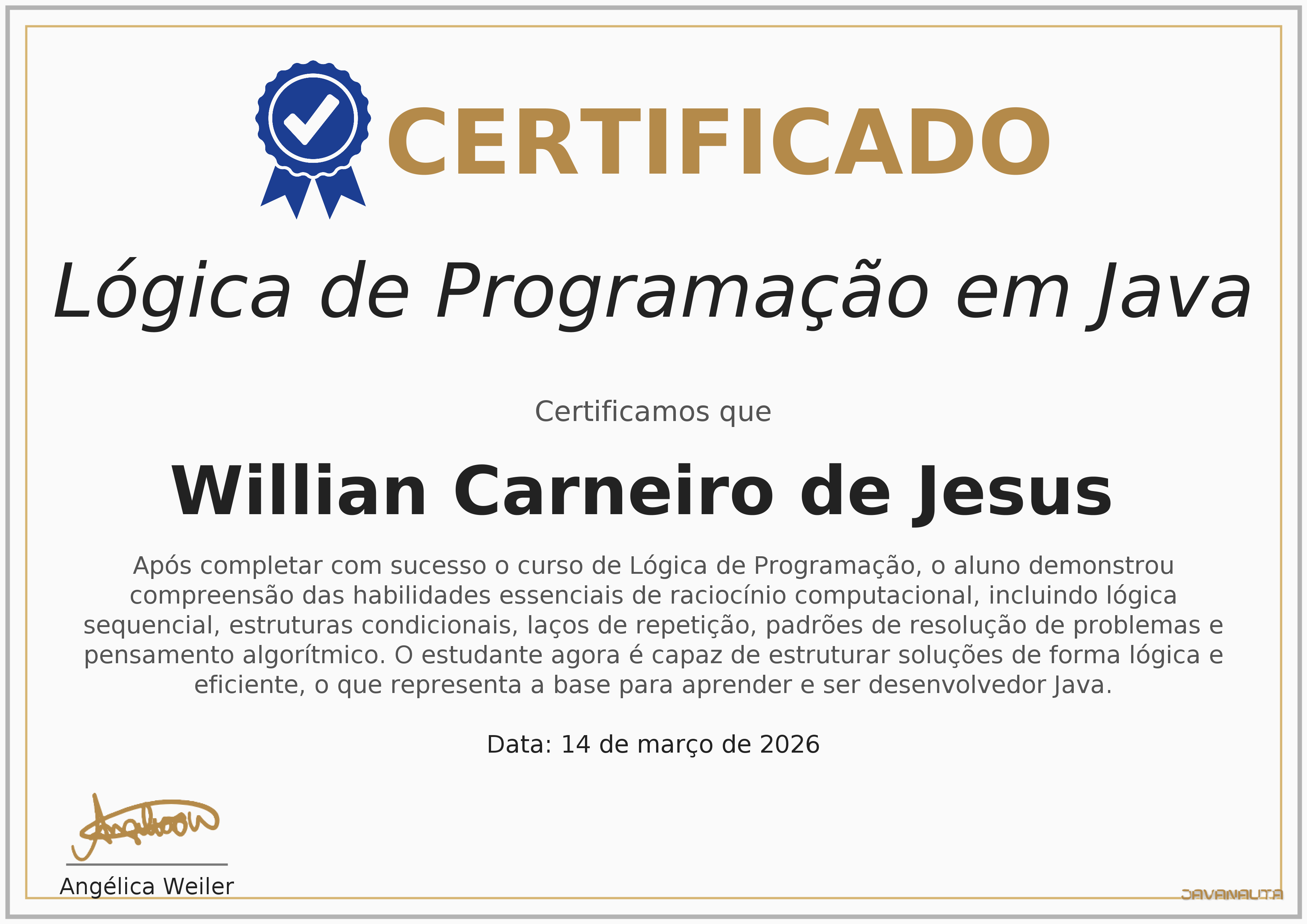 Willian Carneiro - Desenvolvedor Back-End | Java | LinkedIn